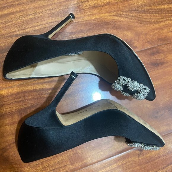 Manolo Blahnik Black High Heels 5.5 Size - Picture 5 of 8